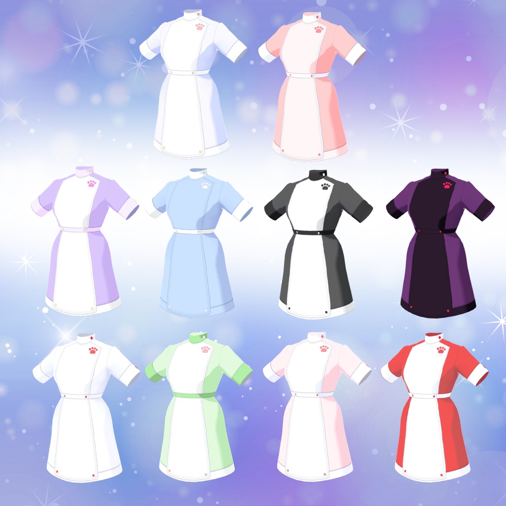 【VRoid衣装】ねこナース服セット