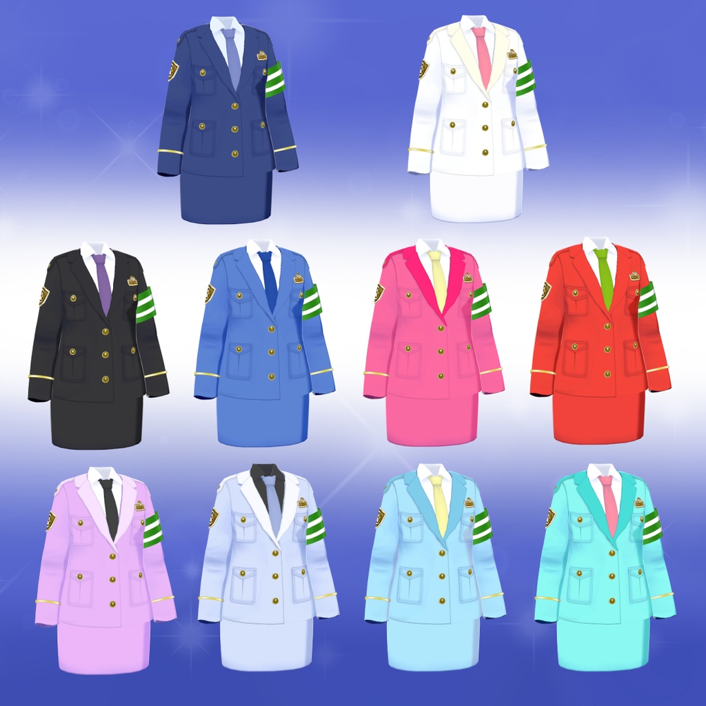 【VRoid衣装】猫耳ポリス制服セット