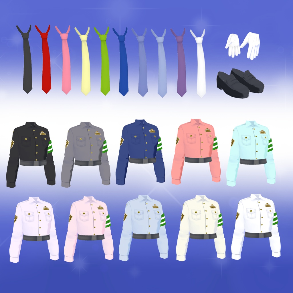 【VRoid衣装】猫耳ポリス制服セット