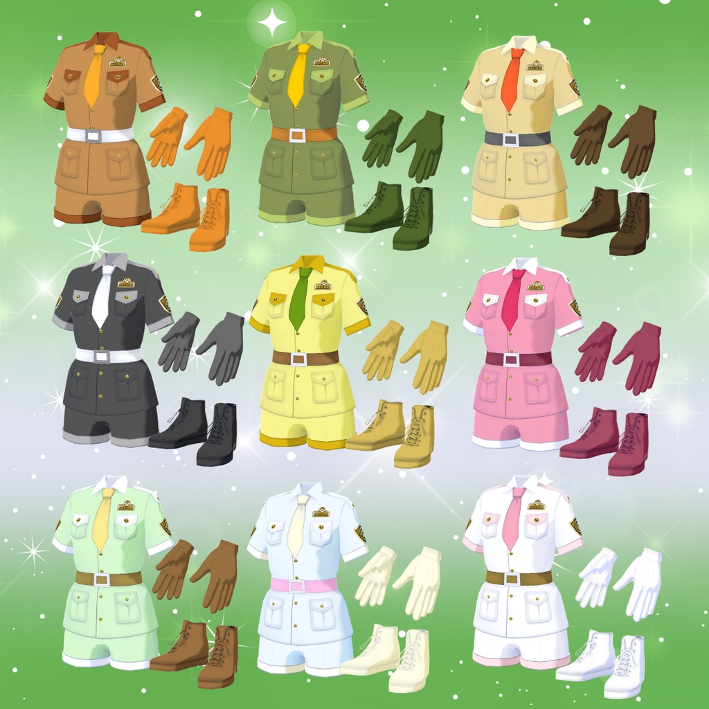 【VRoid衣装】探検隊員服セット【ねこみみ探検隊】