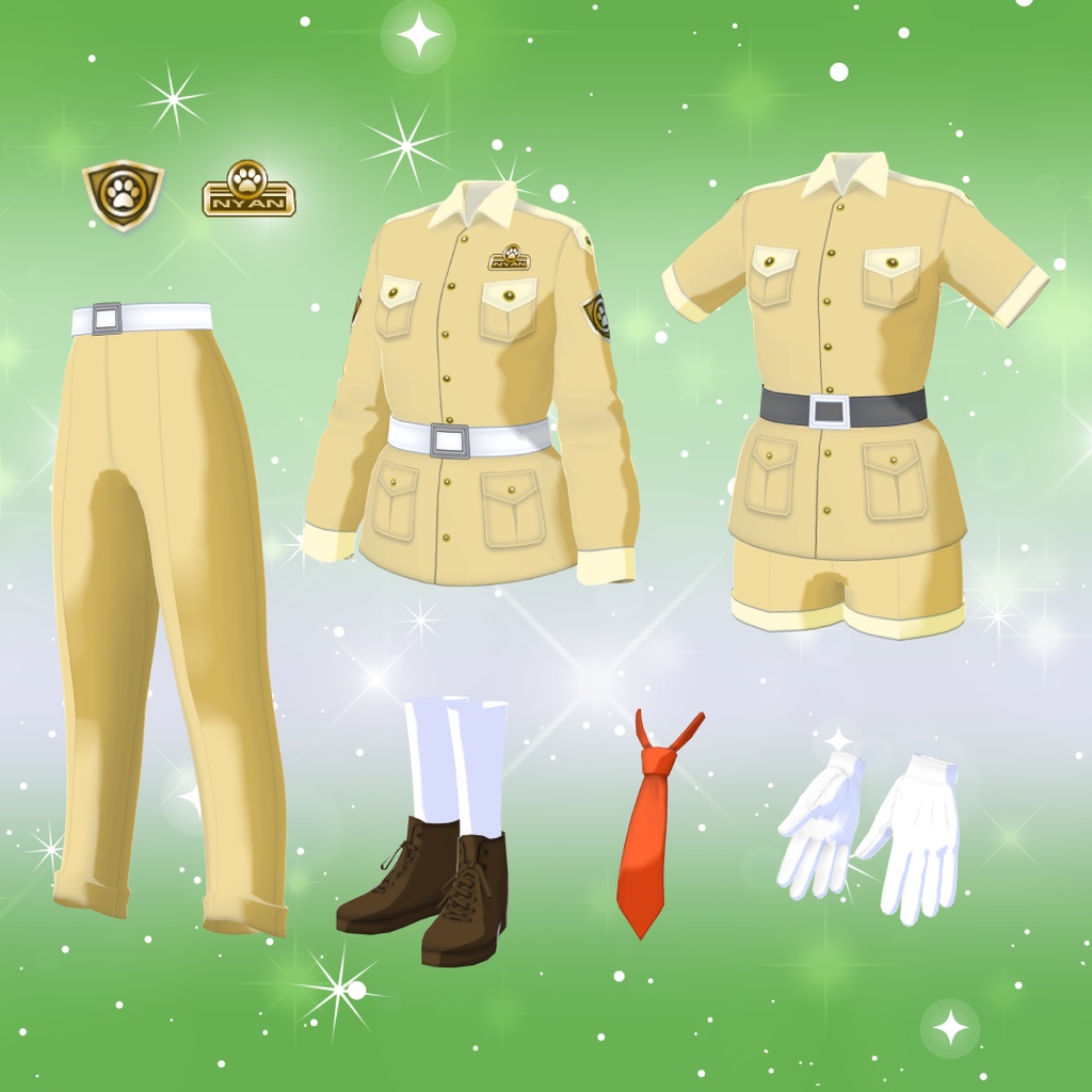 【VRoid衣装】探検隊員服セット【ねこみみ探検隊】
