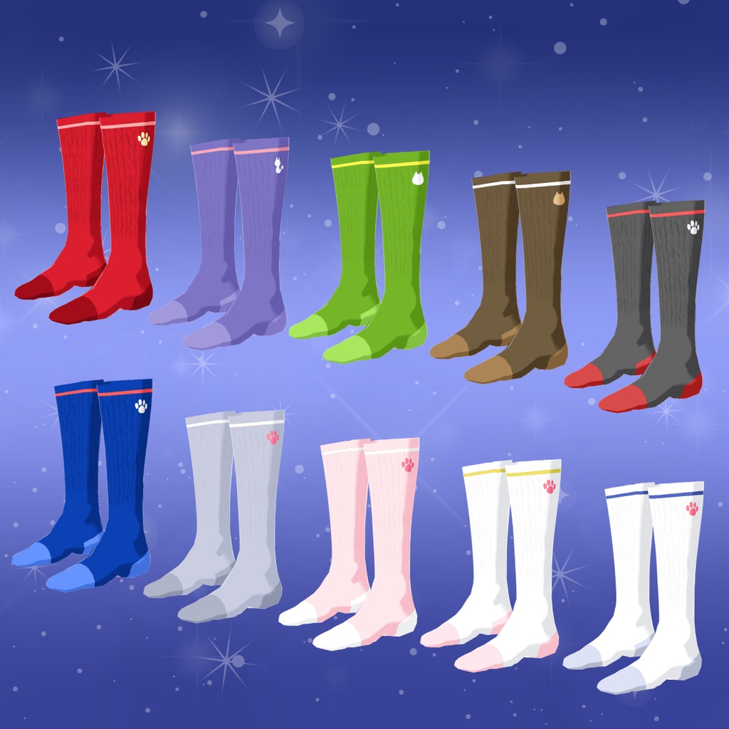 【VRoid衣装】運動靴&くつしたセット【ねこ学園】