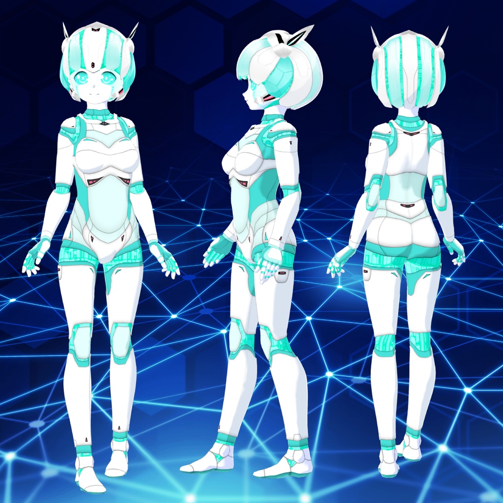 VRoidロボ-メカフェイスverセット【衣装&アバター】