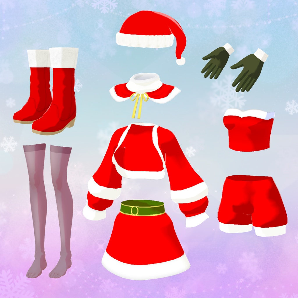 【VRoid衣装&アバター】ファンシーサンタガールセット