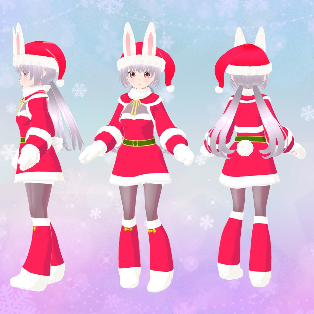 【VRoid衣装&アバター】うさ耳サンタガールセット