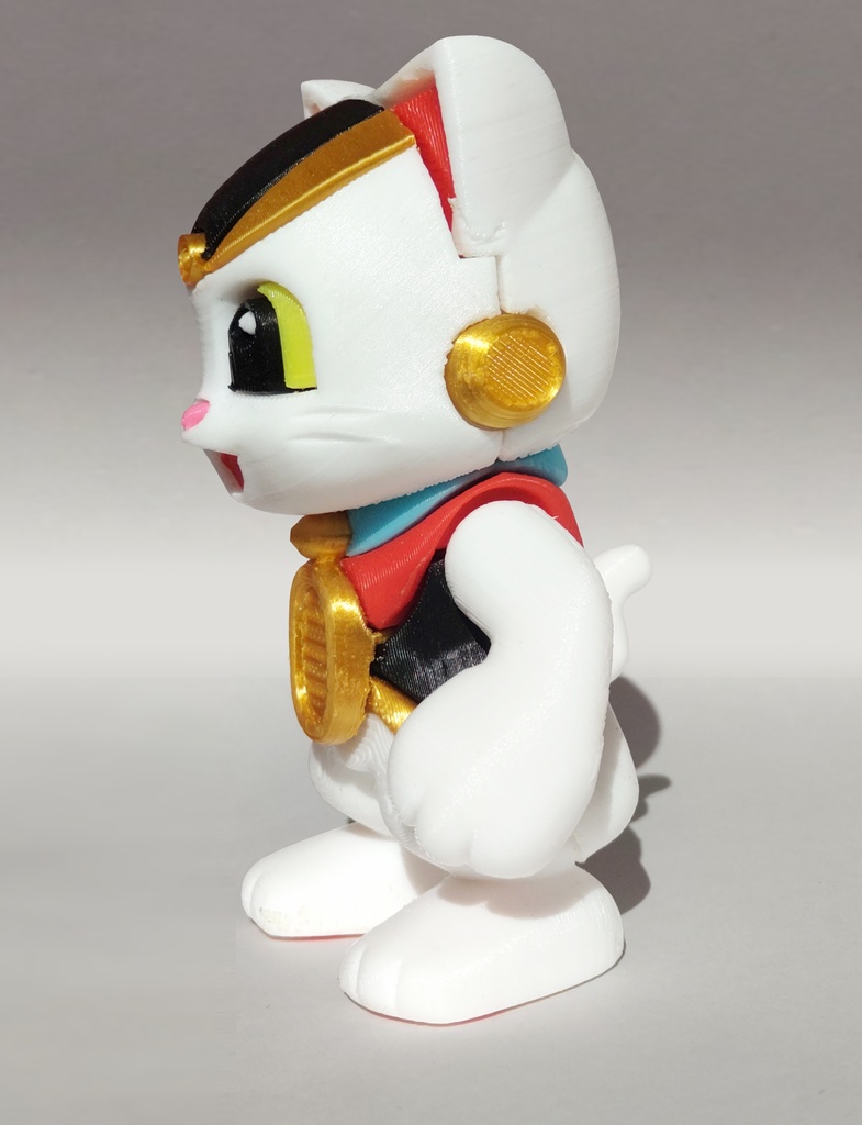 まねきねこマン・色分け組立てフィギュア【3Dプリント用データ】