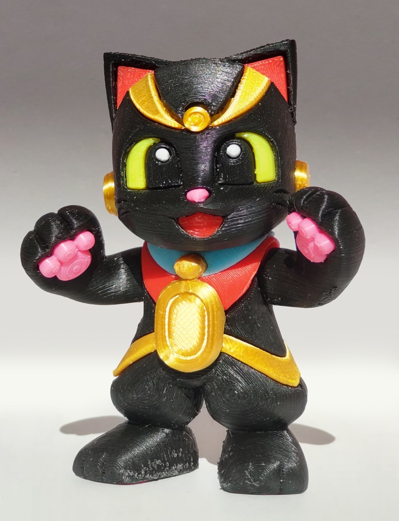 まねきねこマン・色分け組立てフィギュア【3Dプリント用データ】