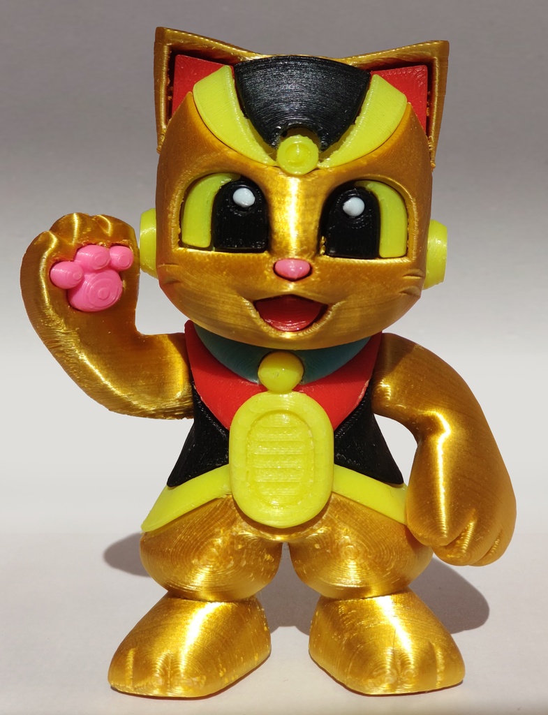 まねきねこマン・色分け組立てフィギュア【3Dプリント用データ】