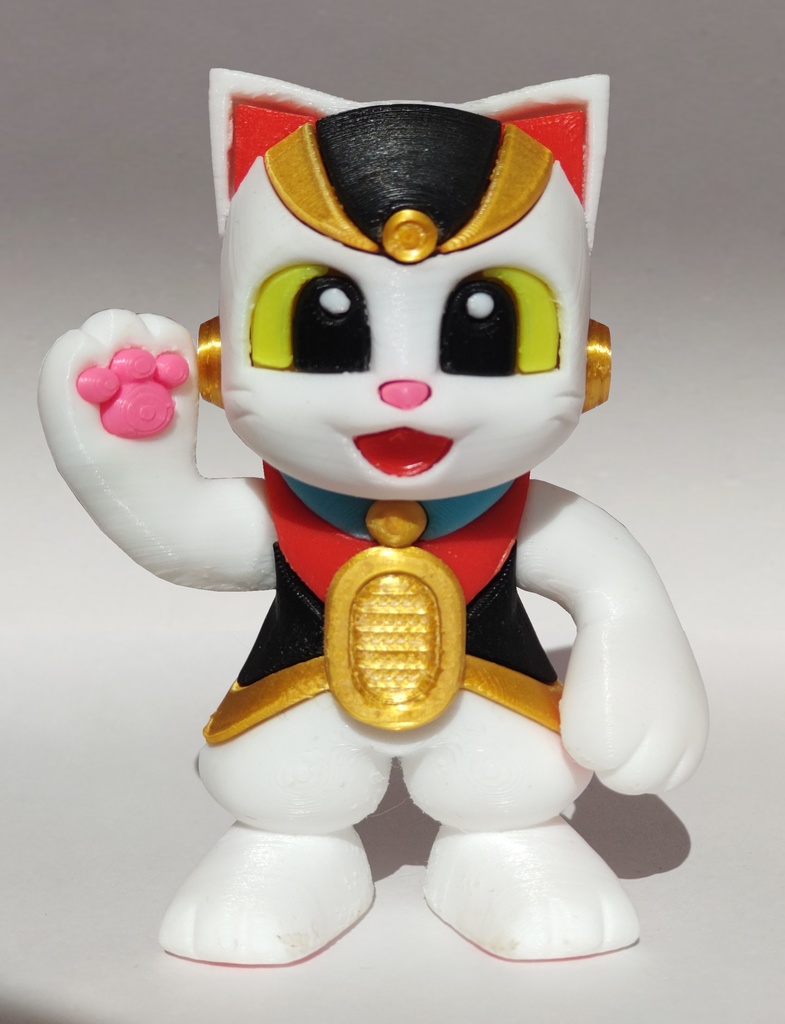 まねきねこマン・色分け組立てフィギュア【3Dプリント用データ】