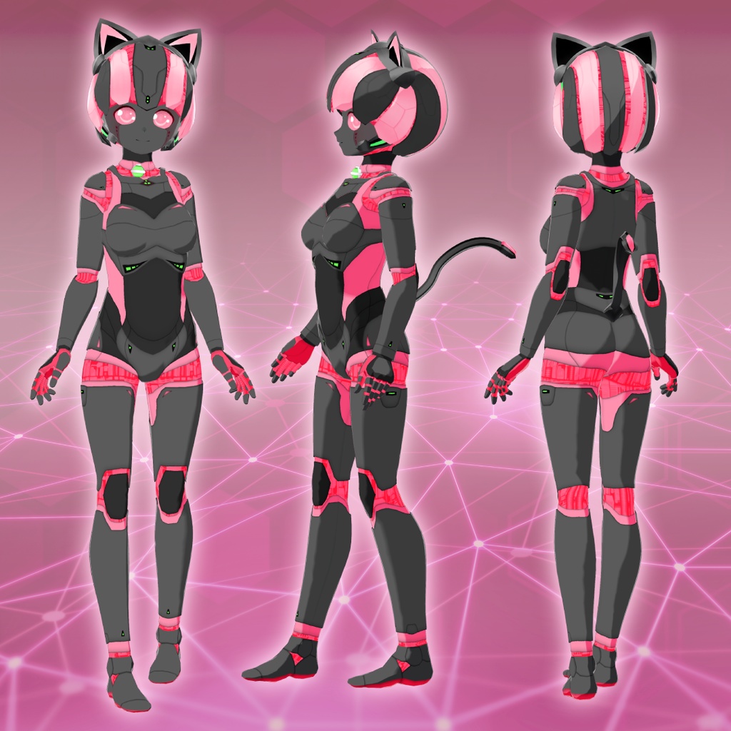 VRoid猫耳ロボ-メカフェイスverセット2【衣装&アバター】