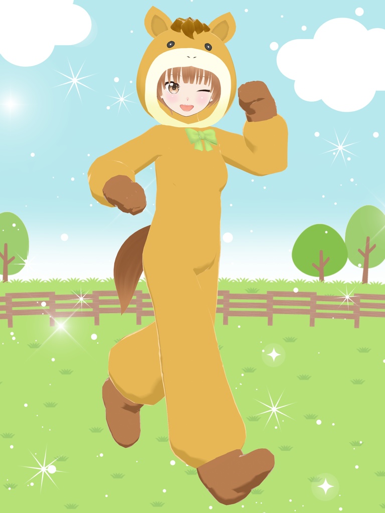 【うま】ファンシーどうぶつキグルミ17【VRoid衣装&アバター】