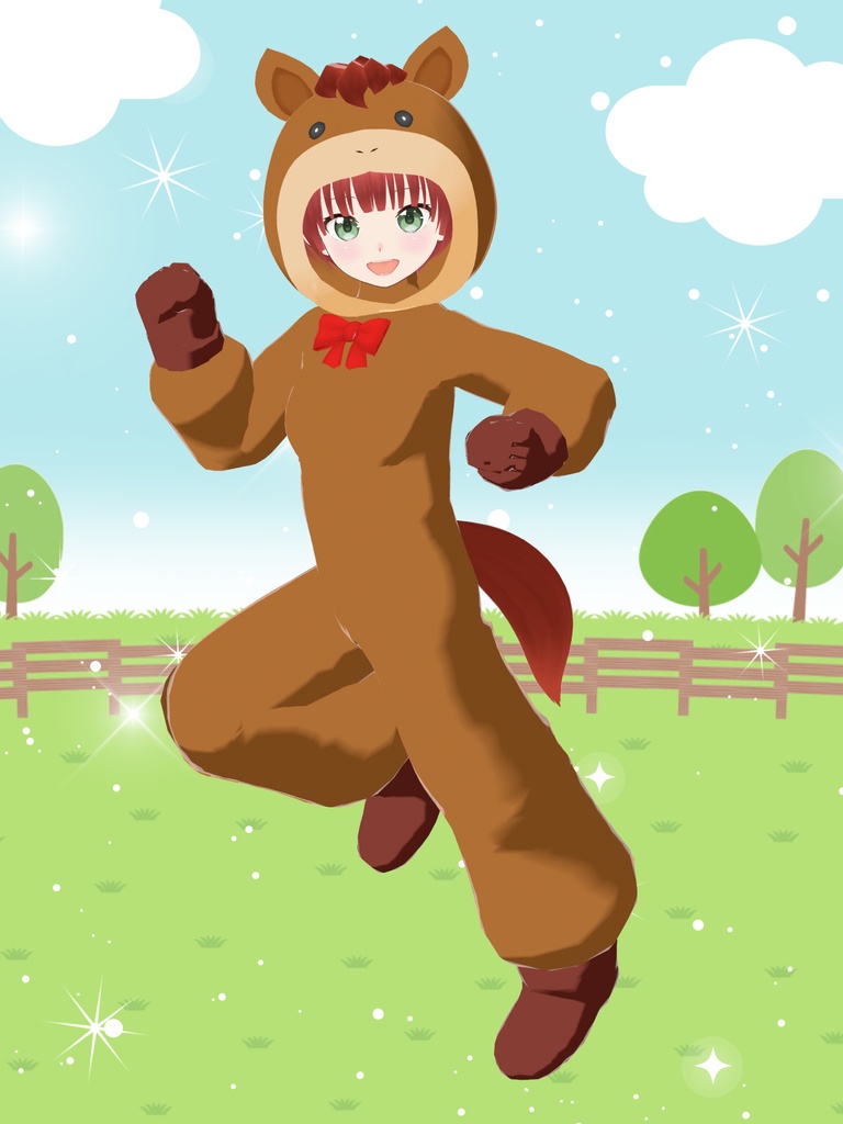 【うま】ファンシーどうぶつキグルミ17【VRoid衣装&アバター】