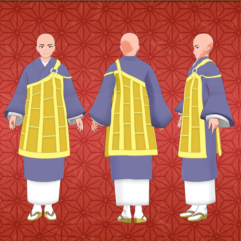 【和風僧侶】おぼうさんセット【VRoid用衣装&アバター】