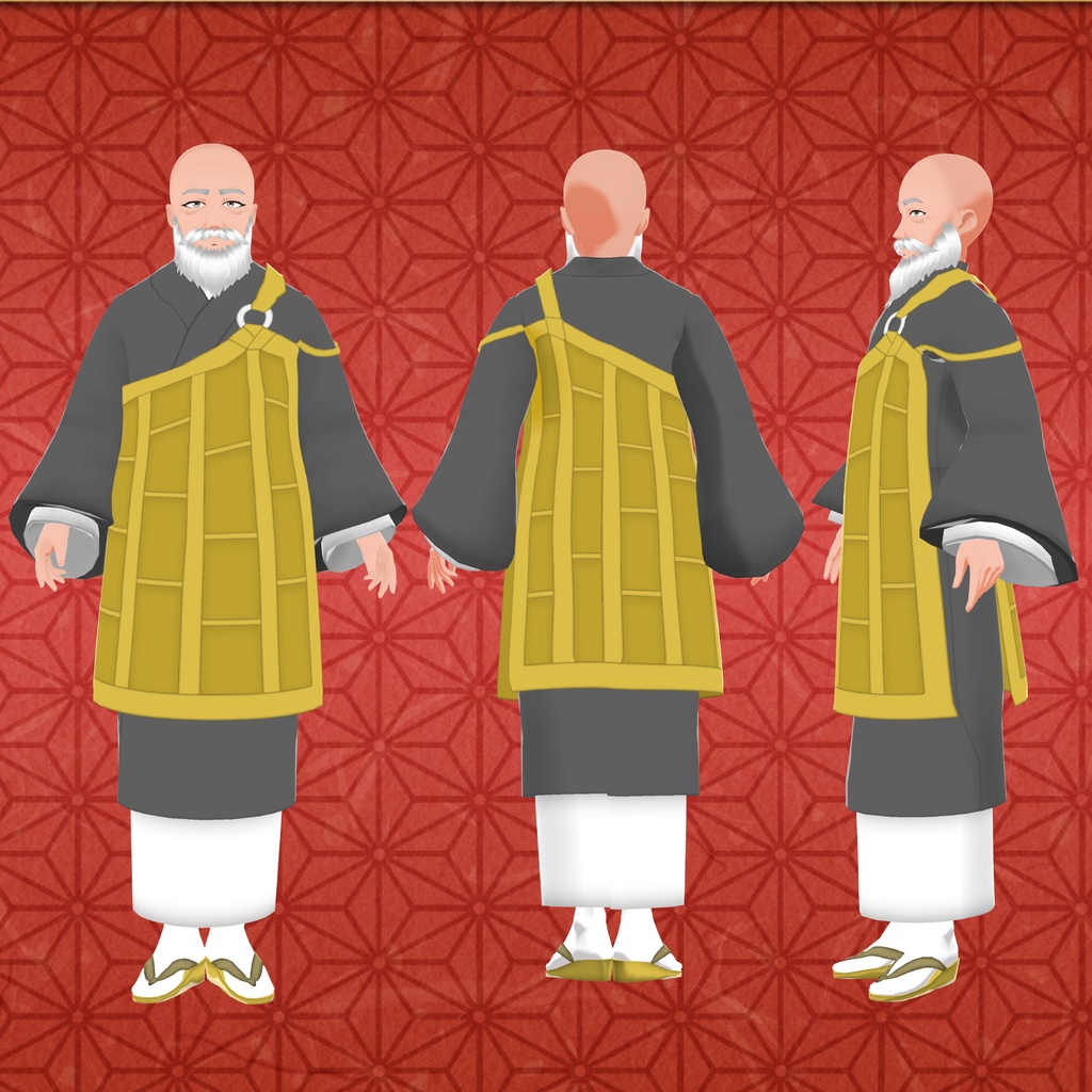 【和風僧侶】おしょうさんセット【VRoid用衣装&アバター】