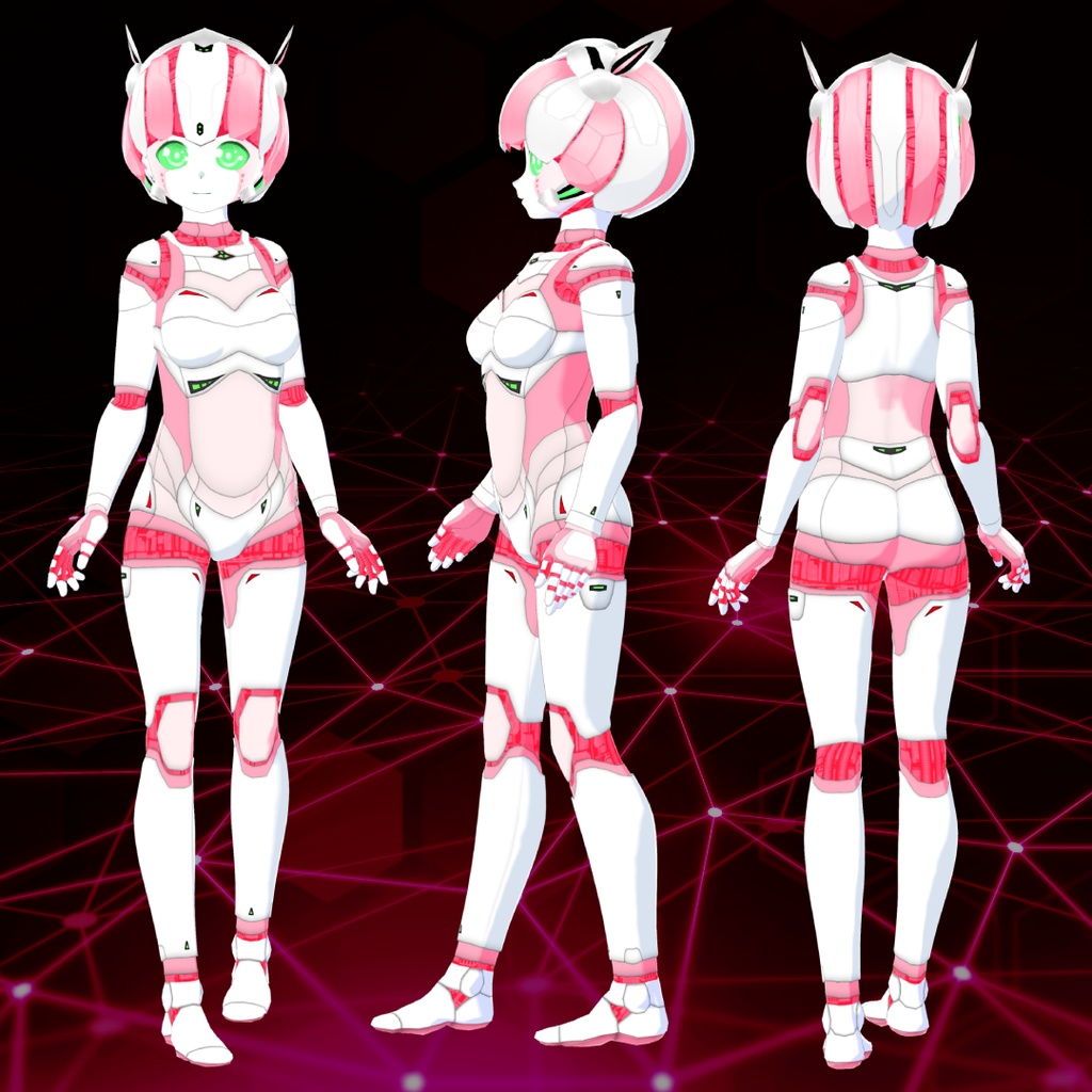 VRoidロボ-メカフェイスverセット2【衣装&アバター】