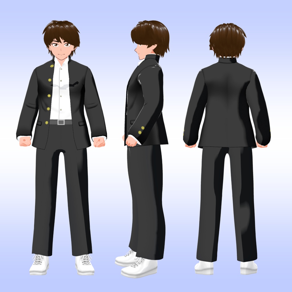 男子学生セット【VRoid用衣装&アバター】