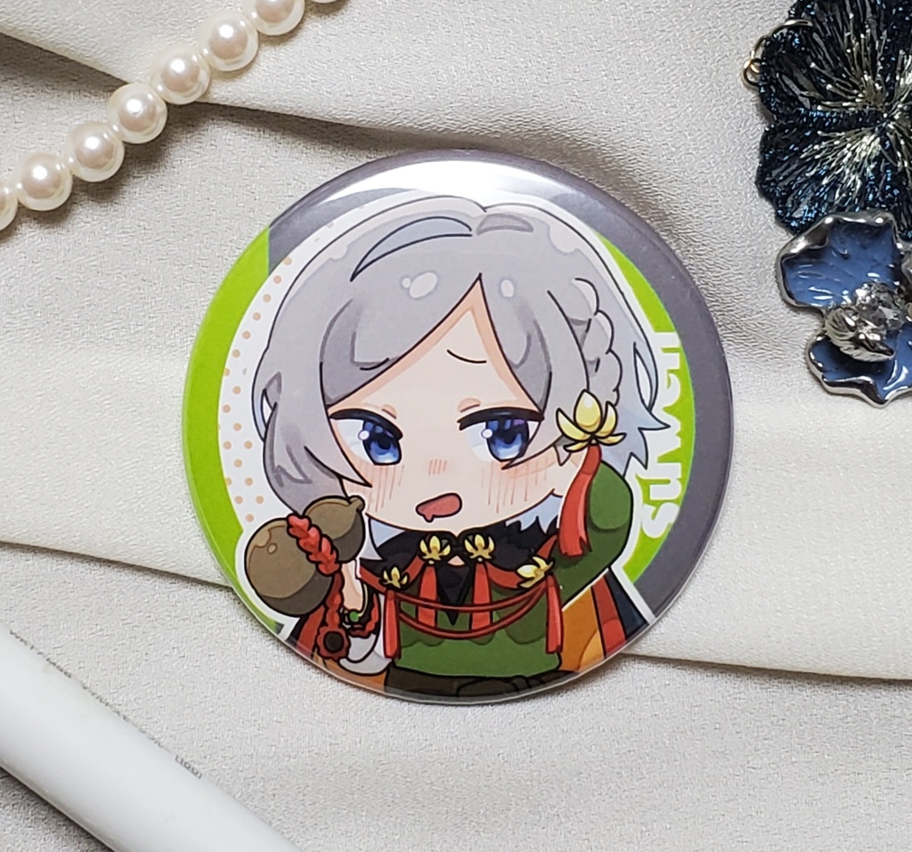 オットー・スバル/缶バッジ2個セット(チャイナ衣装/書き下ろし)