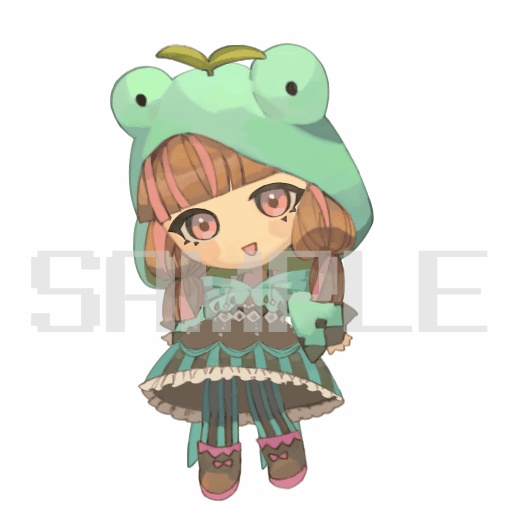 ✦おまけ追加✦【限定1点Live2Dモデル】チョコミント×梅雨×カエルな女の子【VTS対応】