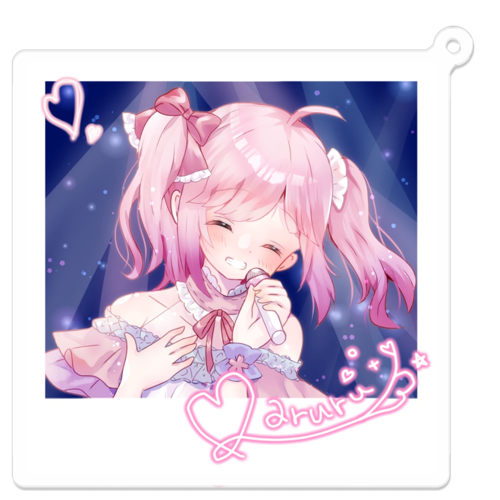【2周年記念】桜街☆まるるポラロイド風アクリルキーホルダー