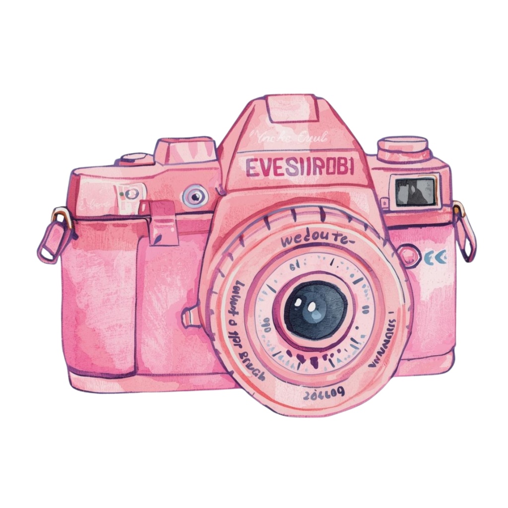 アンティークピンクが可愛い*旅行シリーズ水彩クリップアート(全12点セット/PNG透過)