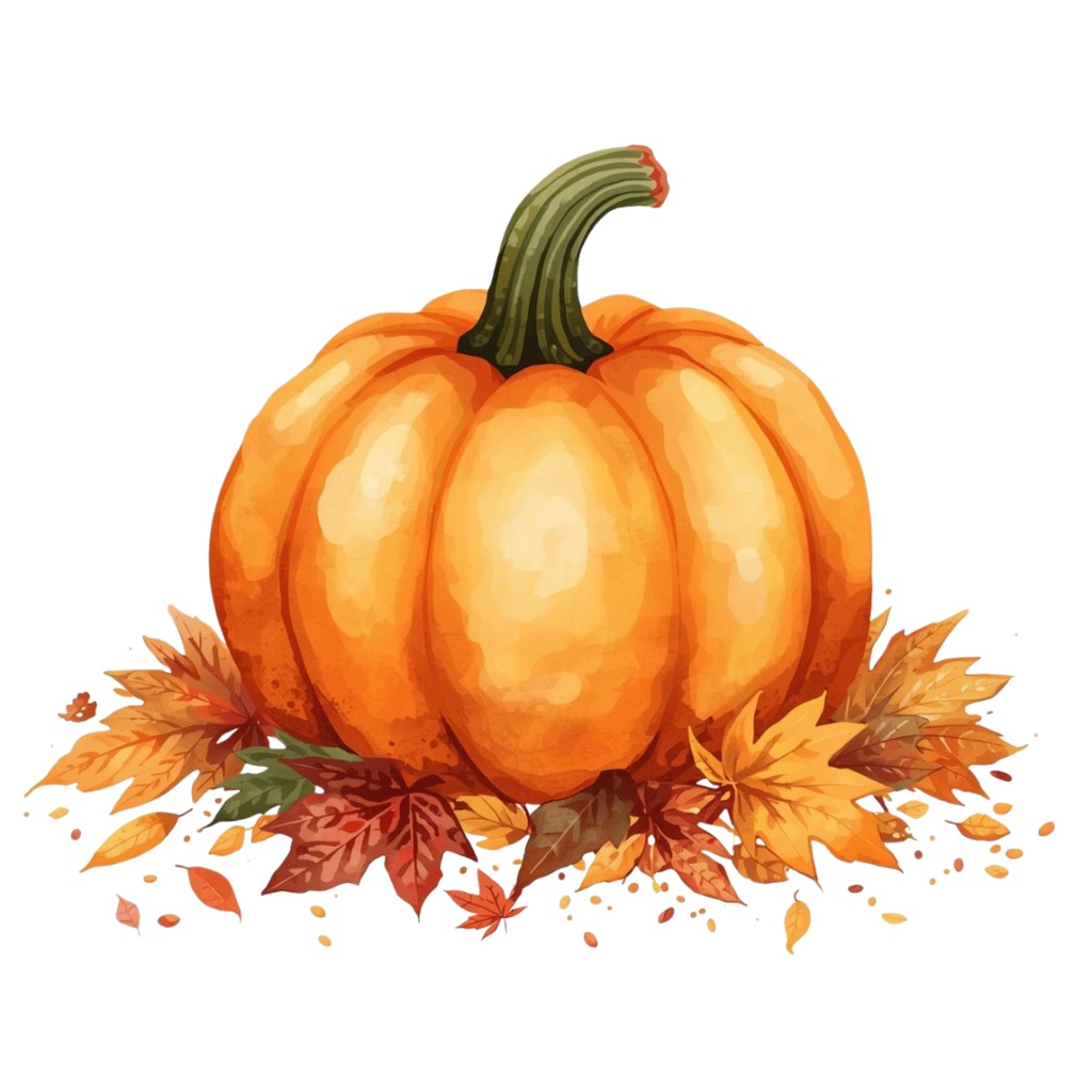 水彩画風アンティーク可愛い秋シリーズ クリップアート12点セット(PNG背景透過