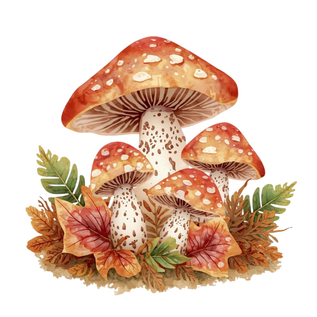 水彩画風アンティーク可愛い秋シリーズ クリップアート12点セット(PNG背景透過