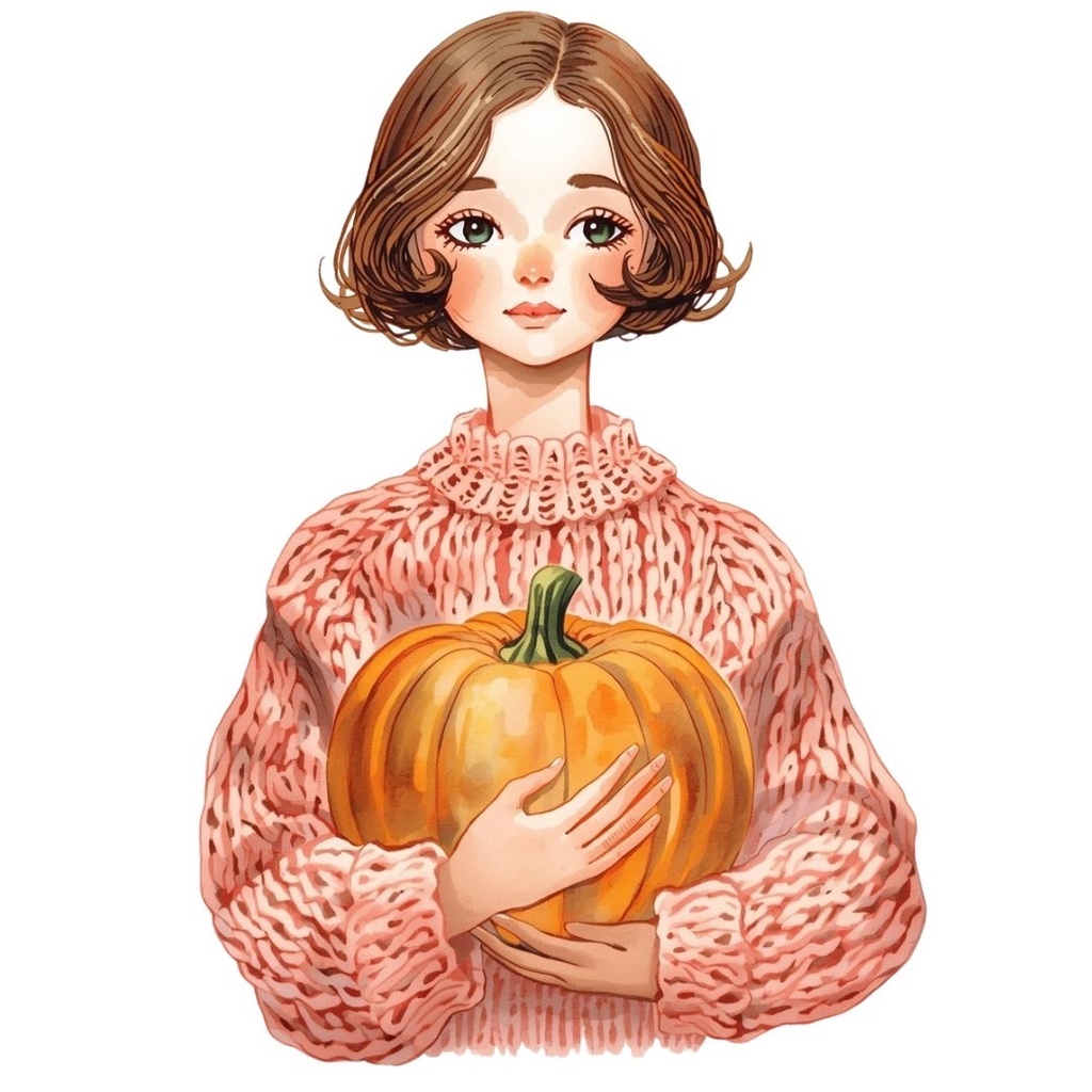 水彩画風*アンティーク可愛い秋シリーズ クリップアート12点セット(PNG背景透過)