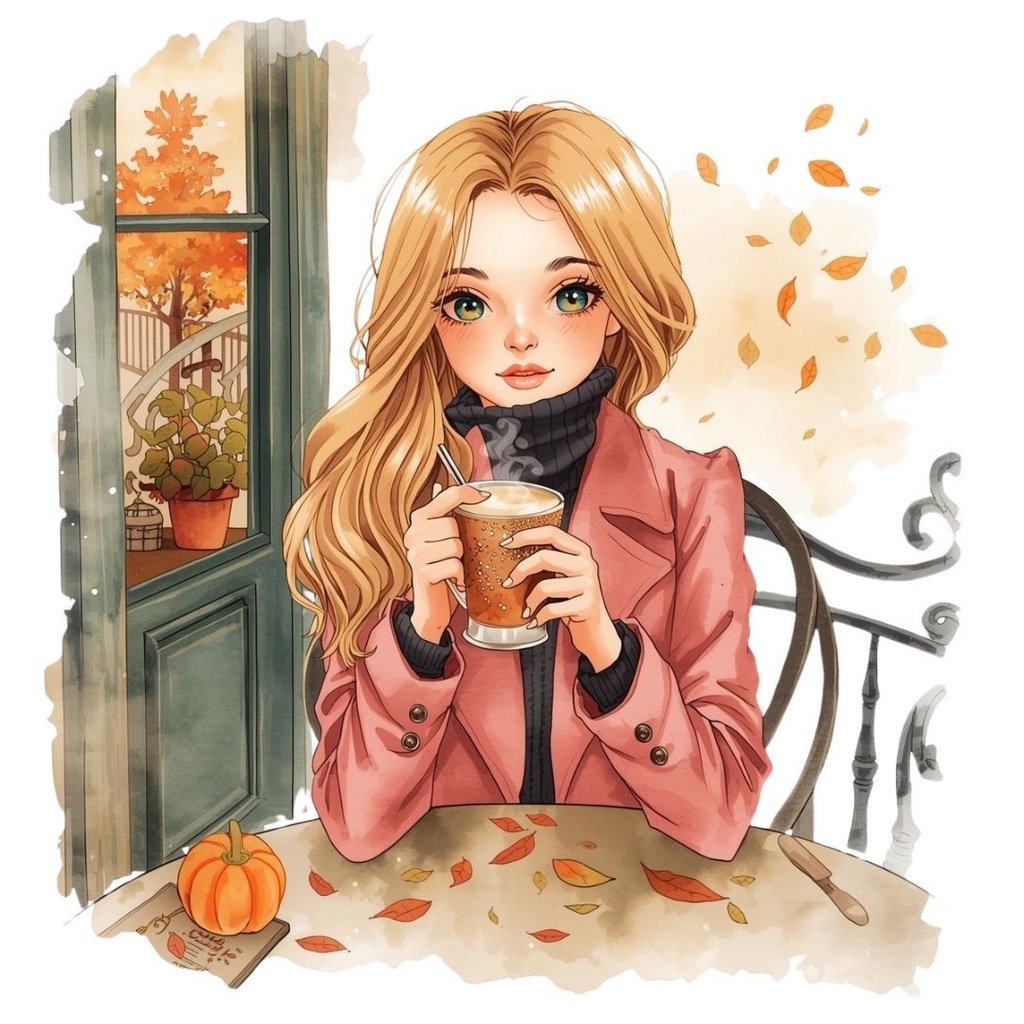 水彩画風*アンティーク可愛い秋シリーズ クリップアート12点セット(PNG背景透過)