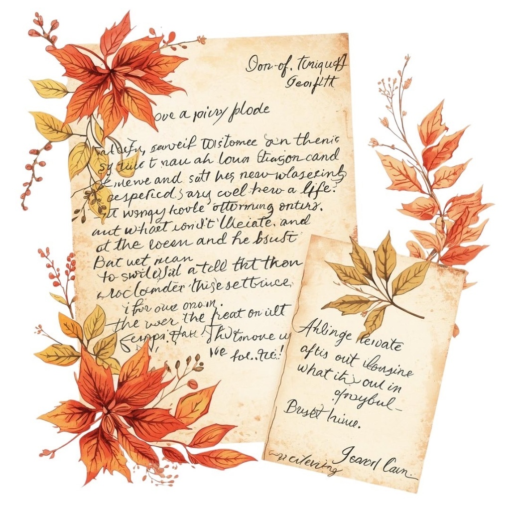 水彩画風*アンティーク可愛い秋シリーズ クリップアート12点セット(PNG背景透過)