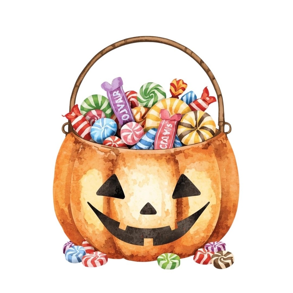 ハロウィンをテーマにした、水彩画タッチの可愛いクリップアート20点セットです。