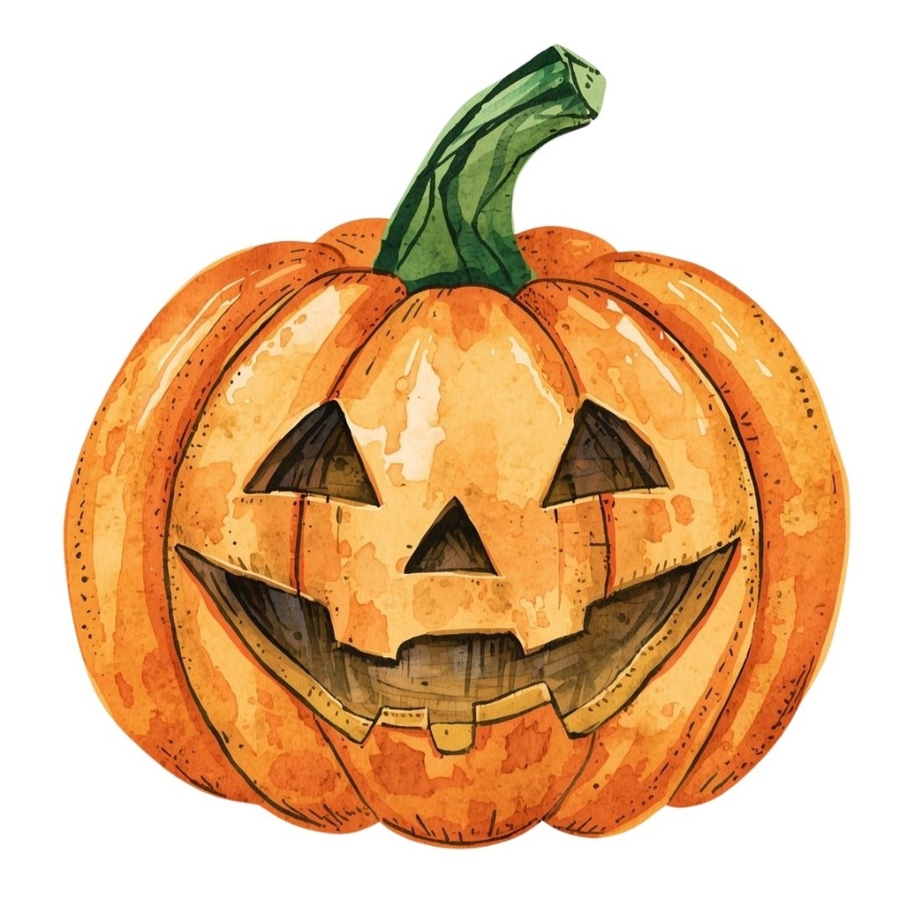 ハロウィンをテーマにした、水彩画タッチの可愛いクリップアート20点セットです。