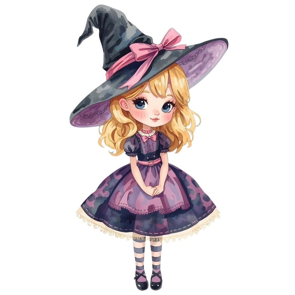 ハロウィンをテーマにした、水彩画タッチの可愛いクリップアート20点セットです。