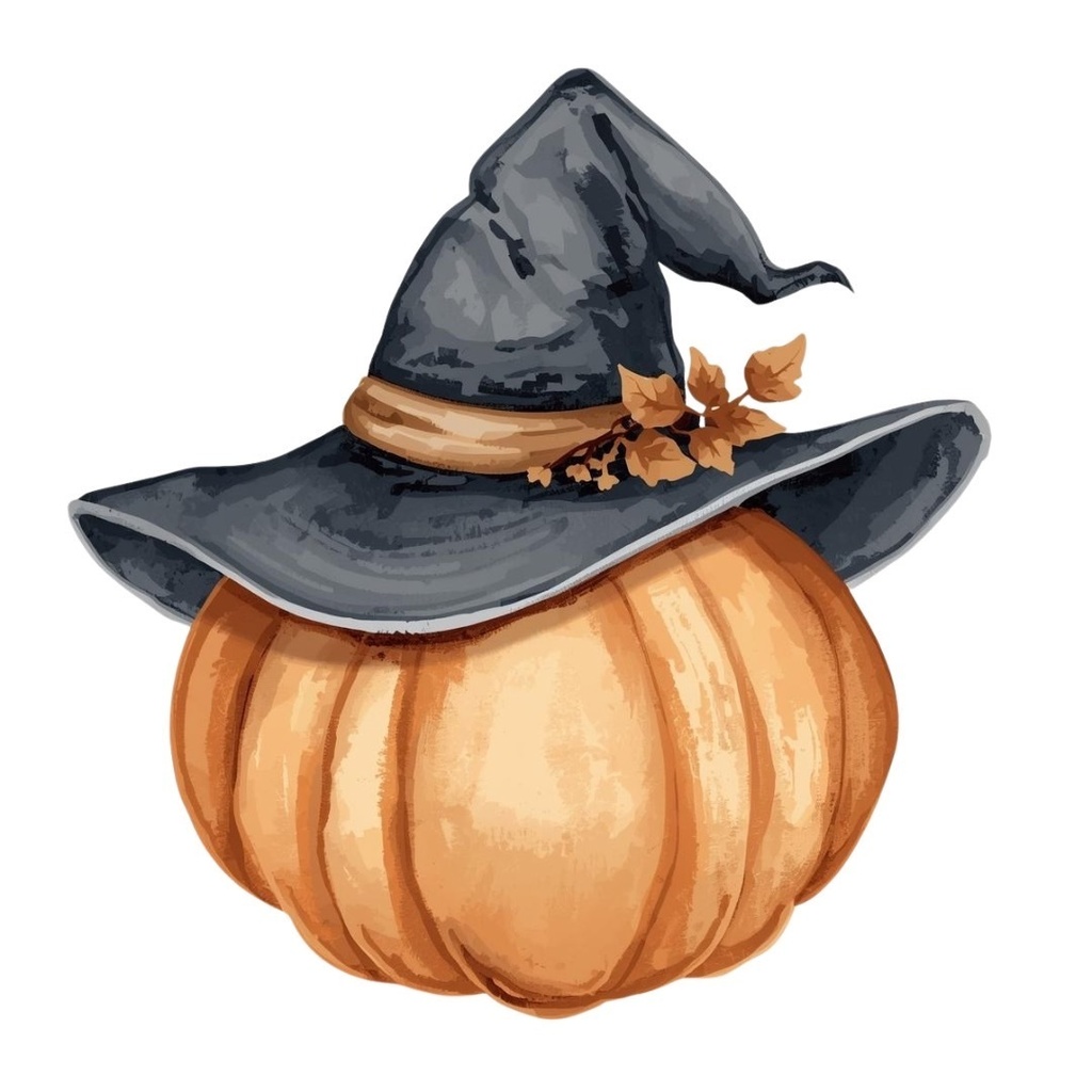 ハロウィンをテーマにした、水彩画タッチの可愛いクリップアート20点セットです。