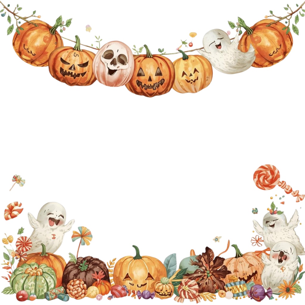 水彩画風*アンティーク可愛いハロウィンクリップアート Part2 20点セット(PNG背景透過)