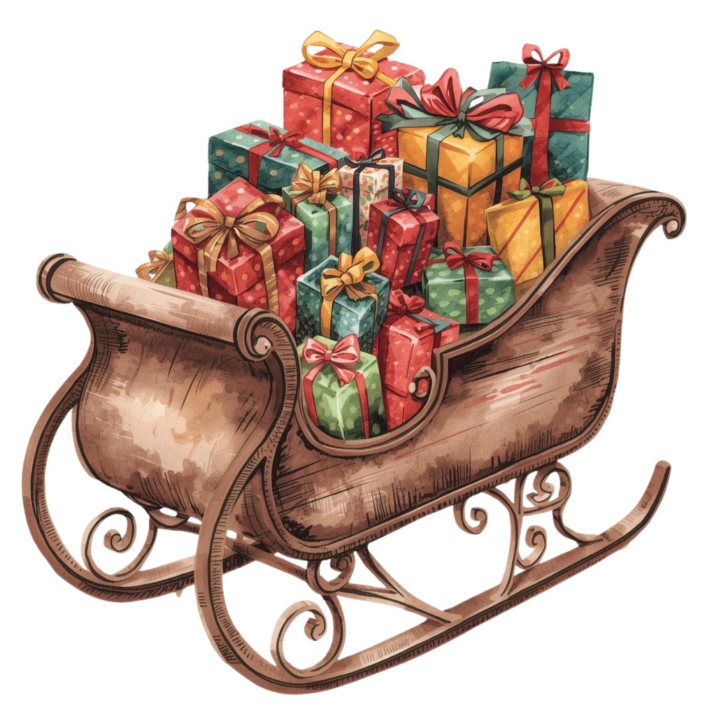 水彩画風*アンティーク可愛いクリスマスクリップアート20点セット(PNG背景透過)