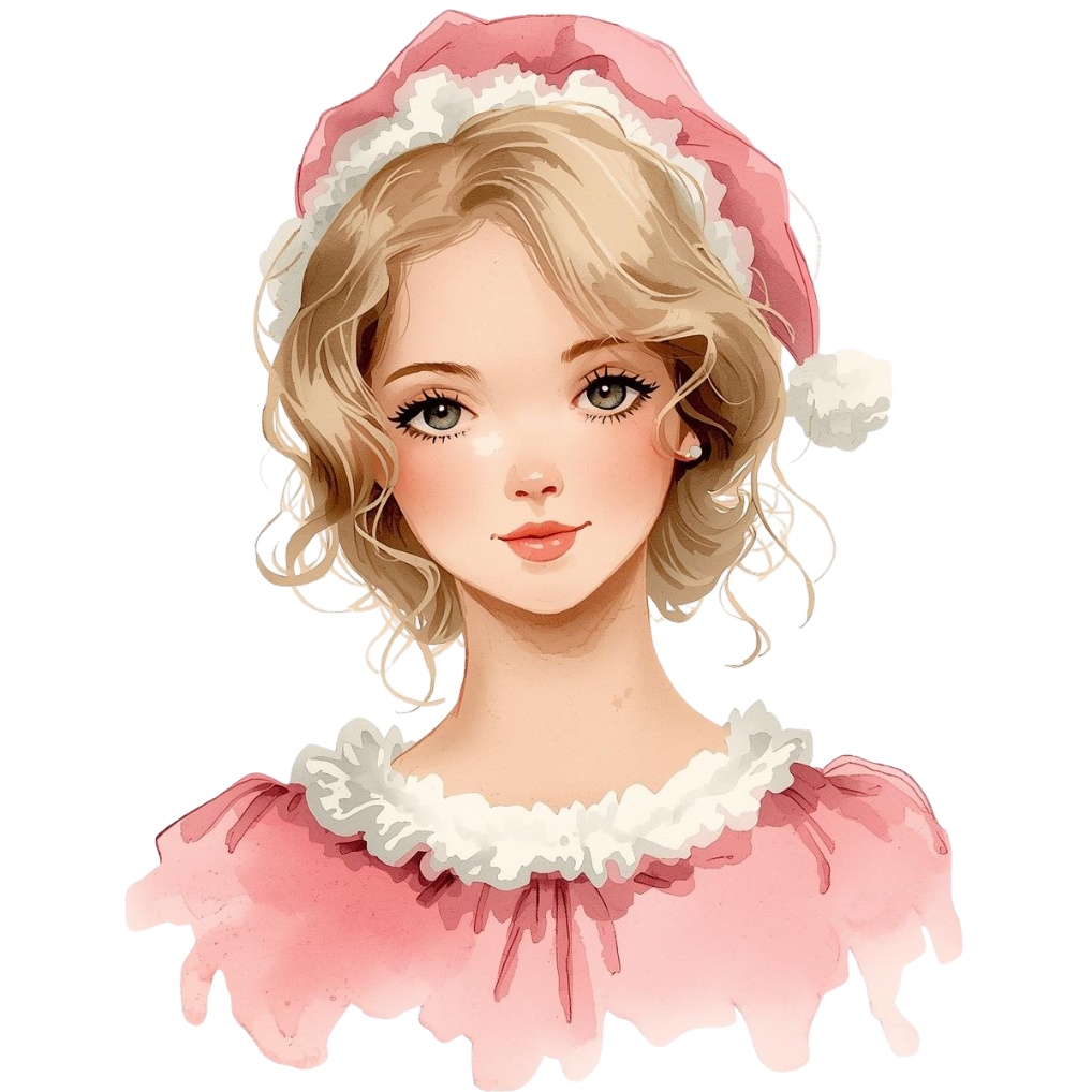 水彩画風*アンティーク可愛いクリスマスクリップアート20点セット(PNG背景透過)