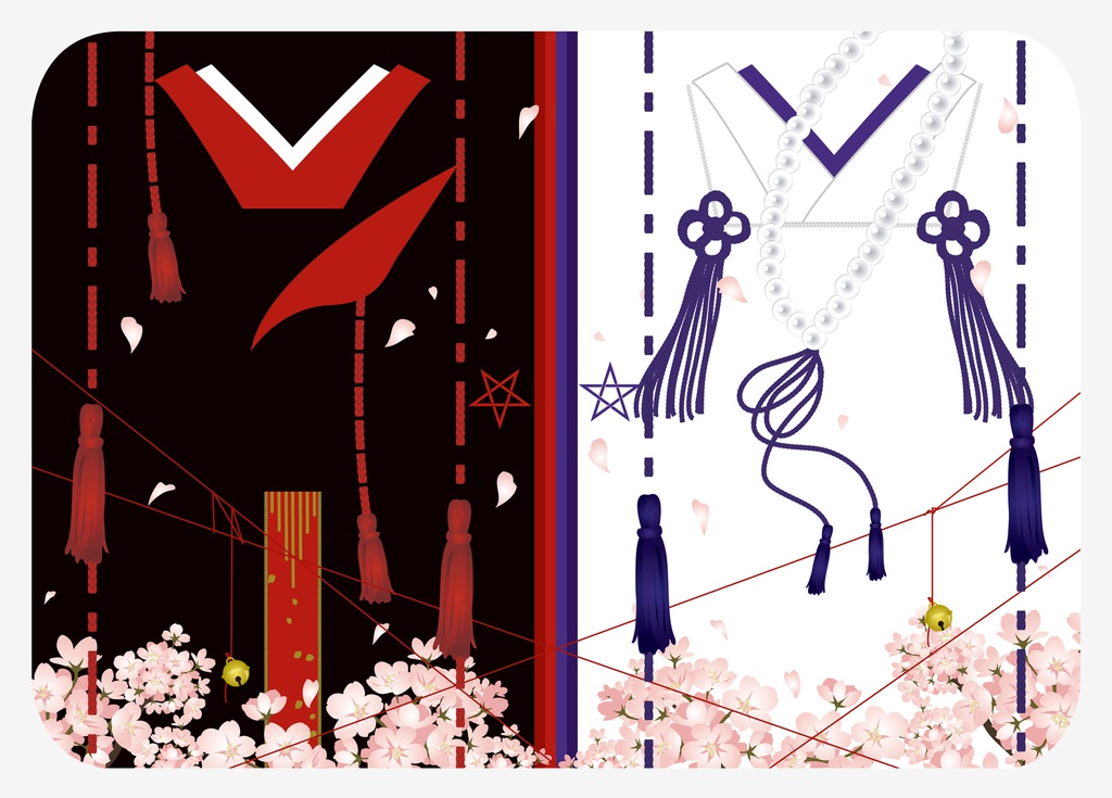 【セット】星昴 和モダンブランケット(両面印刷)&収納用ランチトート(片面印刷) 2点セット