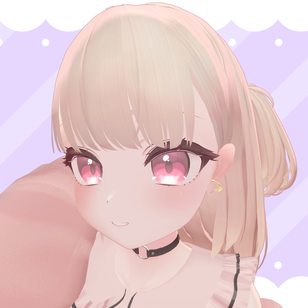 【VRC想定】EarCuff(Gold/Pink)_イヤーカフ