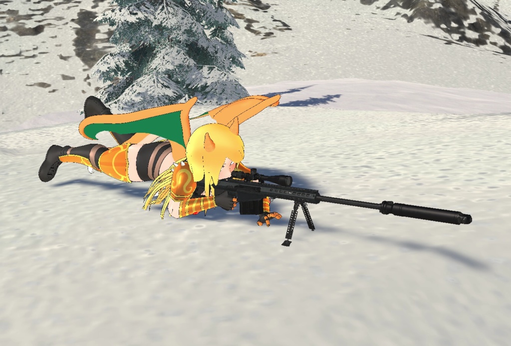 Barrett M107 AMR (Modular Avatar) | PhysBones / Gesture controlled