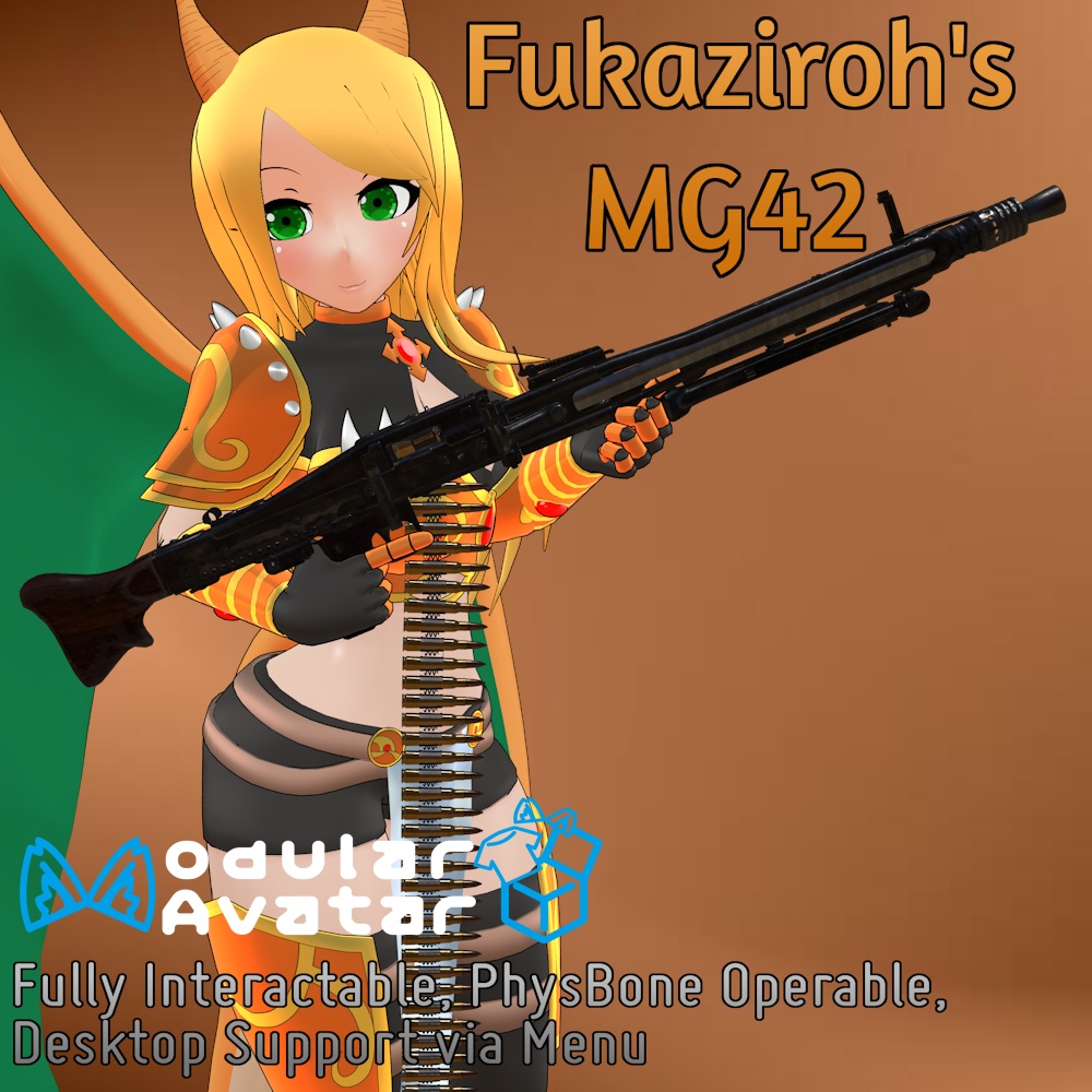 MG42 Machine Gun (Modular Avatar) | PhysBones / Menu Controlled