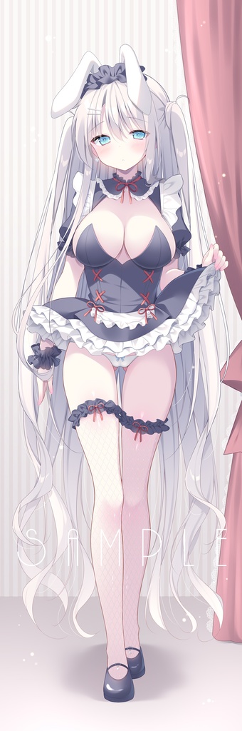 【春グッズ】双子バニーちゃん等身大タペストリー【美羽】健全ver