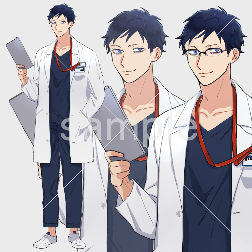 男性医師の立ち絵素材 Akinocosame Booth