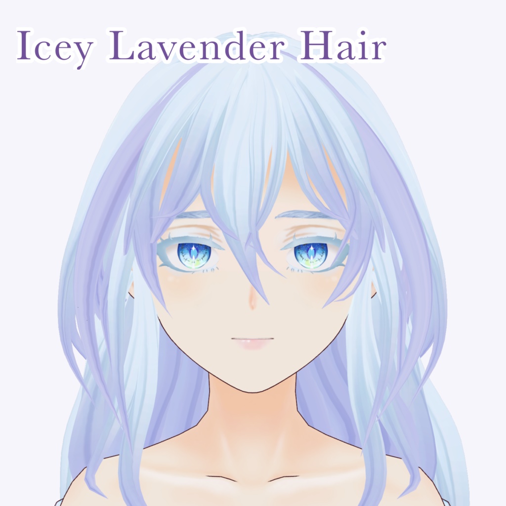 【Vroid】2way ヘアプリセット Icey Lavender & Lotus hair Preset【2 Styles Included】