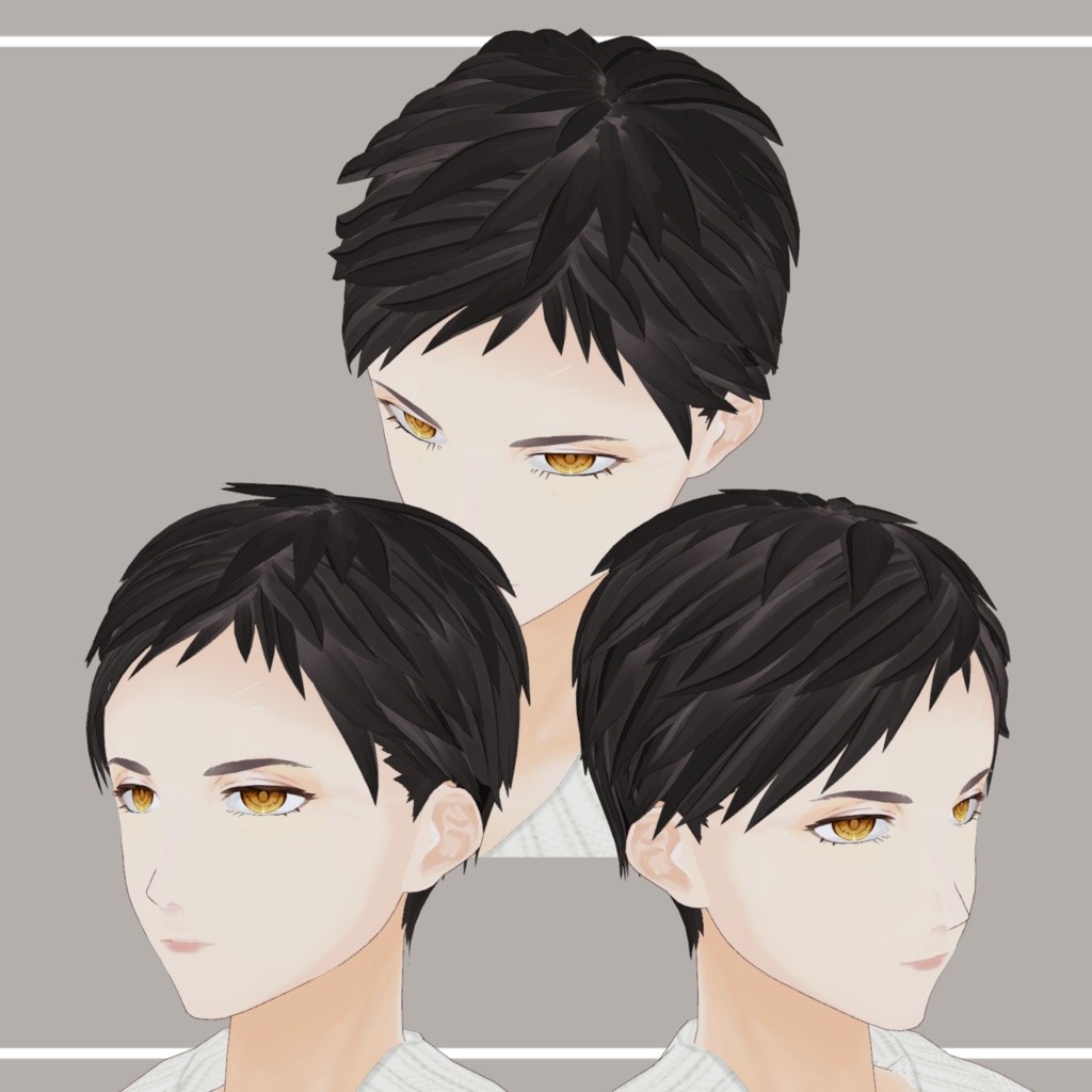 【Vroid】男性用 ベリーショートヘア/Very Short Hair Style(for men)
