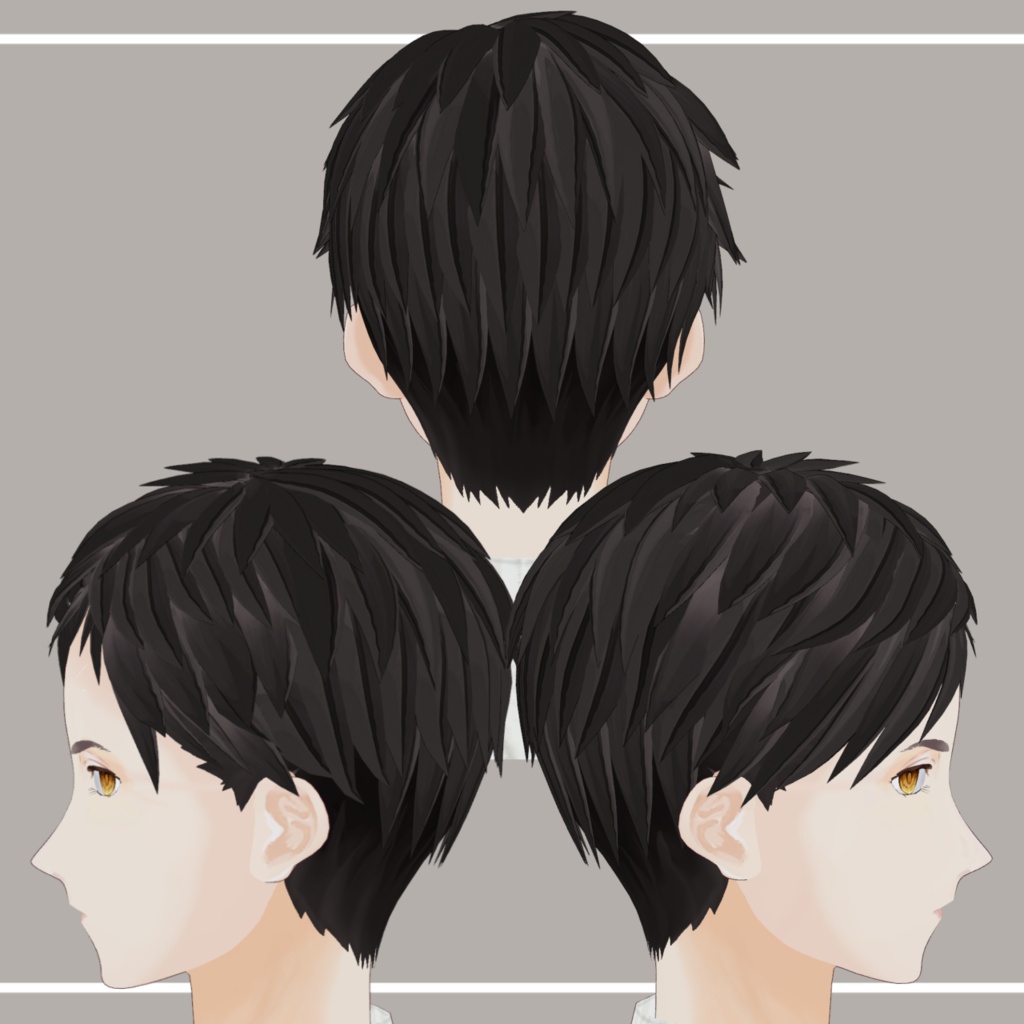 【Vroid】男性用 ベリーショートヘア/Very Short Hair Style(for men)