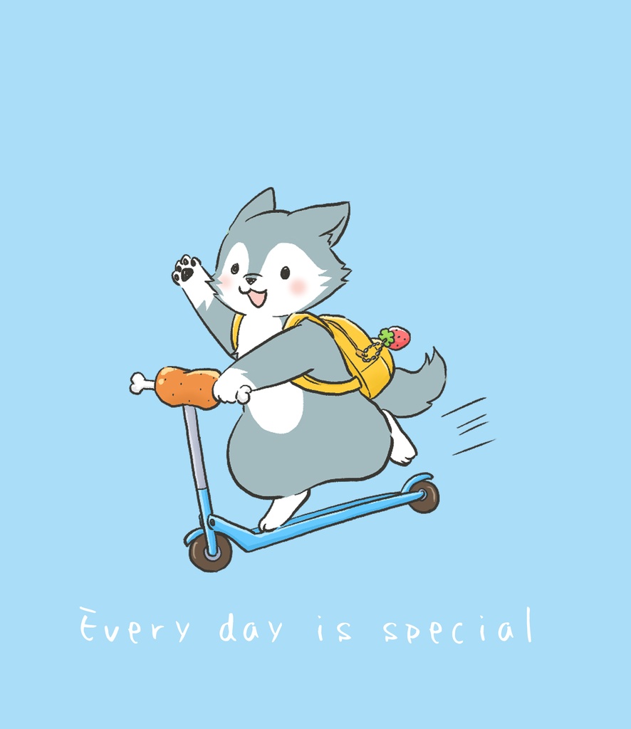 狼のウルンくん Androidスマホケース(表面のみ印刷)