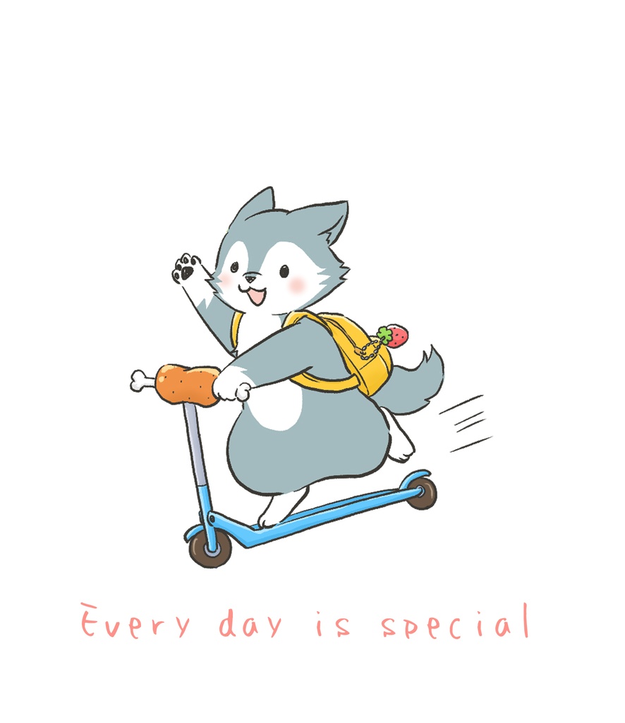 狼のウルンくん Androidスマホケース(表面のみ印刷)