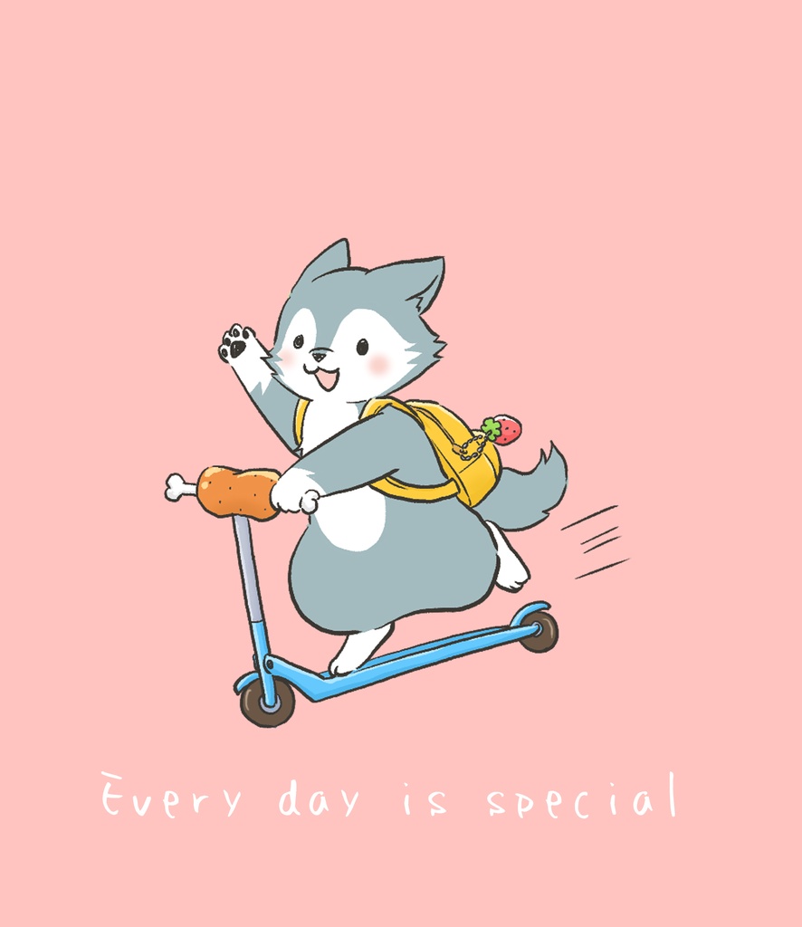 狼のウルンくん Androidスマホケース(表面のみ印刷)