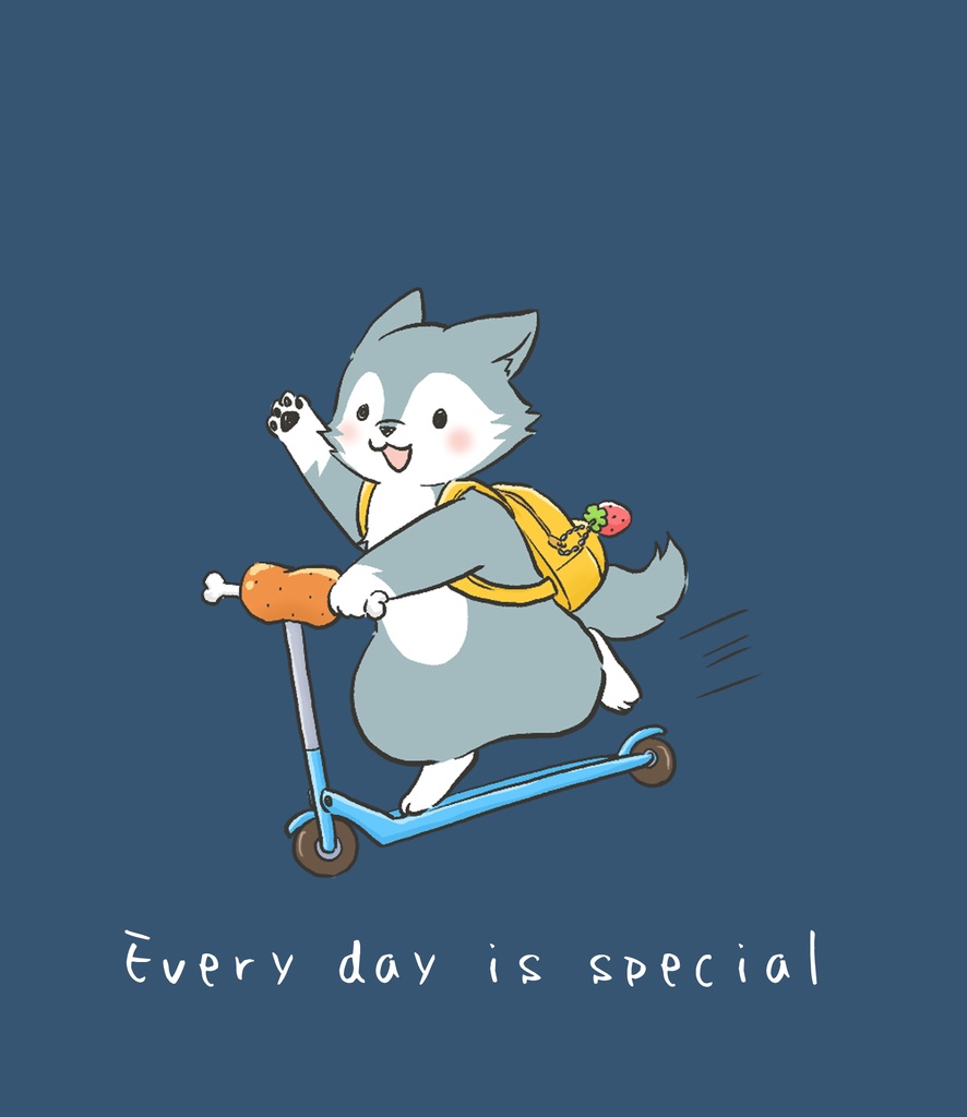 狼のウルンくん Androidスマホケース(表面のみ印刷)