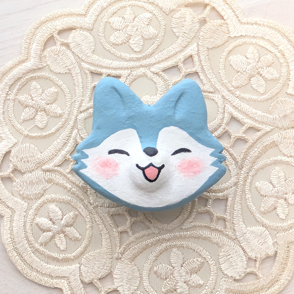 ※訳あり※ 陶芸マグネット【狼のウルンくん】